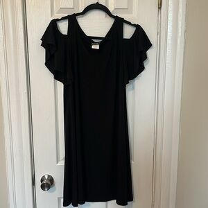 Black Mini Dress Cold Shoulder